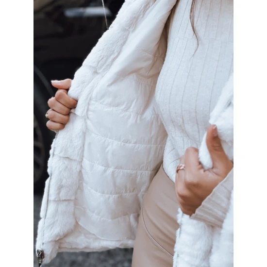 Moteriškas rusvas kailinis švarkas Santa Moteriškos striukės