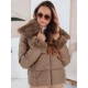 Moteriška ruda trumpa striukė su kailiu Flora Striukės
