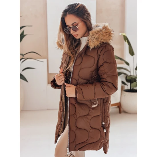 Moteriška žieminė rudos spalvos striukė Varel Moteriškos striukės