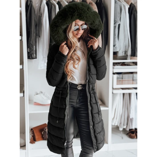 Moteriška juoda žieminė striukė Trend