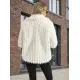 Moteriška balta kailinė striukė Moda Moteriškos striukės