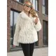 Moteriška balta kailinė striukė Moda Moteriškos striukės
