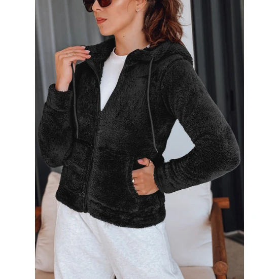 Moteriškas baltas džemperis su gobtuvu Alan