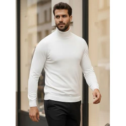 Meeste valge kõrge kaelusega kampsun Lenox