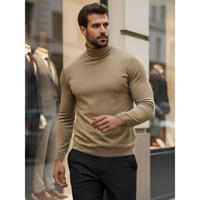 Men's brown high neck jumper Lenox Sweaters