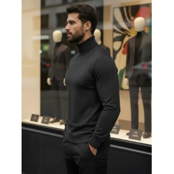 Meeste tumehall kõrge kaelusega kampsun Lenox