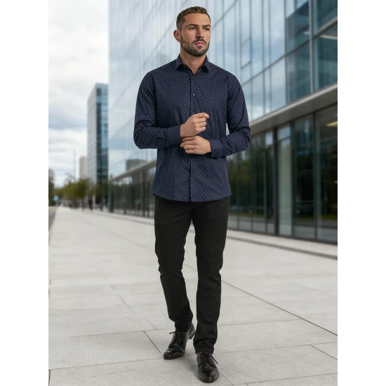 Vyriški tamsiai mėlyni marškiniai Royal Marškiniai