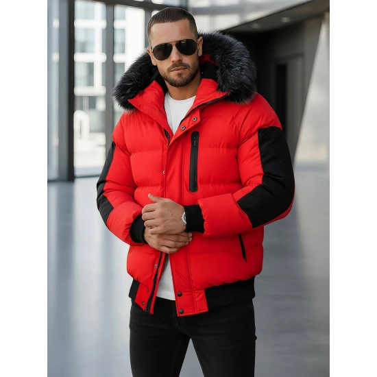 Žieminė raudona vyriška striukė Vitor O/M798Z