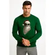 Dark green hoodless Santa sweater