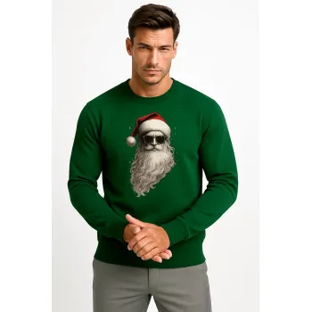 Ciemnozielona bluza bez kaptura Santa