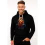 Black hooded sweater featuring a sporty Santa Claus
