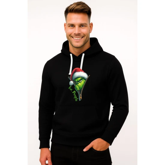 Juodas džemperis su gobtuvu Rimtas grinčas