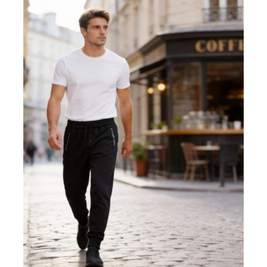 Vyriškos juodos kelnės Rene Laisvalaikio kelnės