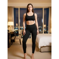 Moteriškos juodos spalvos sportinės kelnės Nomi