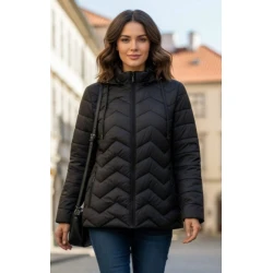 Musta tikattu takki Amel