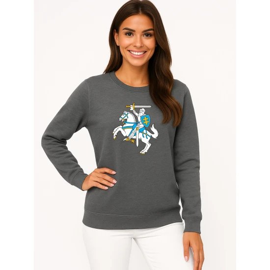 Moteriškas pilkas džemperis be gobtuvo Vytis Džemperiai be gobtuvo