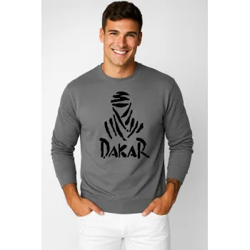 Pilkas džemperis be gobtuvo Dakar (juodas)