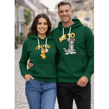 Ciemnozielona bluza z kapturem Only you-me to