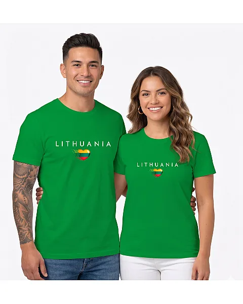 Žalių marškinėlių komplektas Lithuania (baltas)