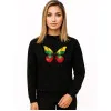 Women's black hoodless sweater Drugelis LT