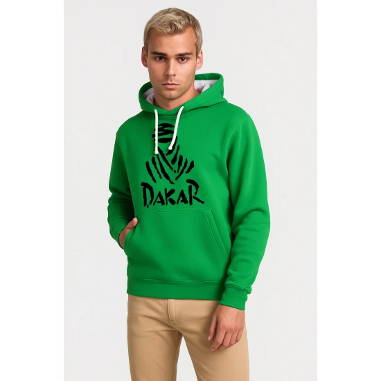 Vyriškas žalias džemperis su gobtuvu Dakar (juodas)