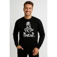 Black hooded sweatshirt Dakar (white)