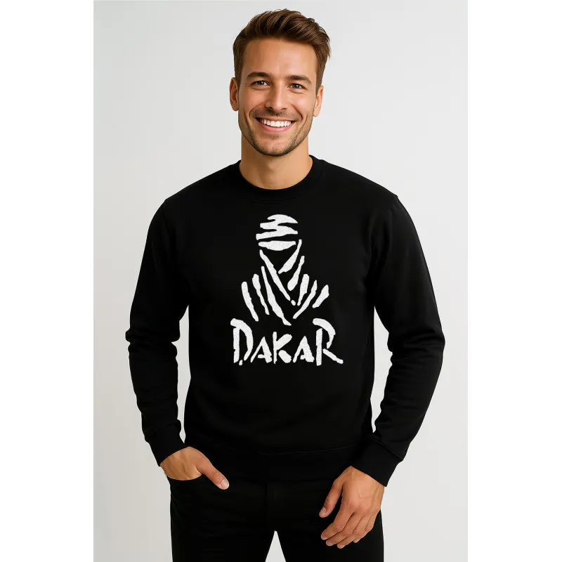 Black hooded jumper Dakar (white)
