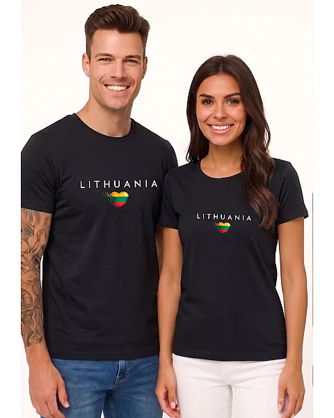 Juodų marškinėlių komplektas Lithuania (baltas)