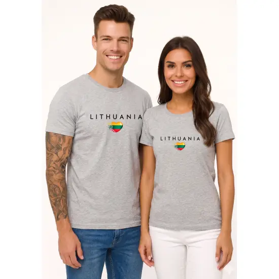 Pilkų marškinėlių komplektas Lithuania (juodas)