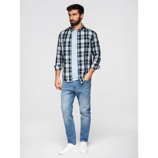 Vyriški šviesiai mėlyni džinsai Luca Džinsai ir Jogeriai