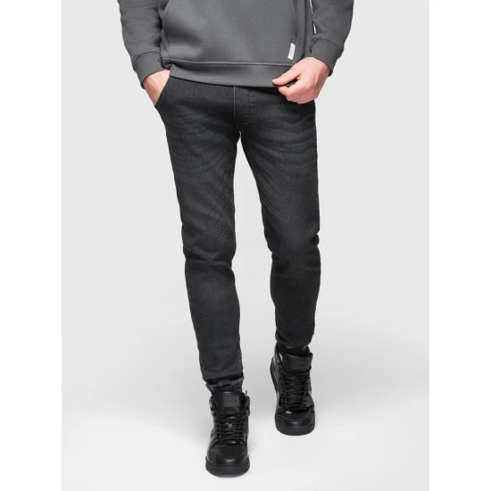 Vyriški juodi džinsai  su raišteliu juosmenyje Patrick Kelnės