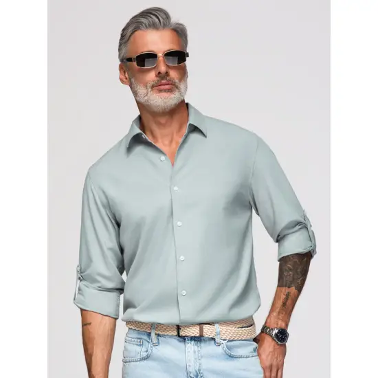 Vyriški šviesiai mėtinės spalvos marškiniai Elbrus