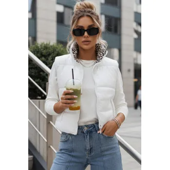 Women's white reversible vest Puff Women's waistcoats