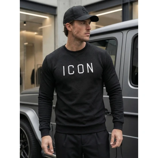 Vyriškas juodas džemperis Icon O/D7394Z