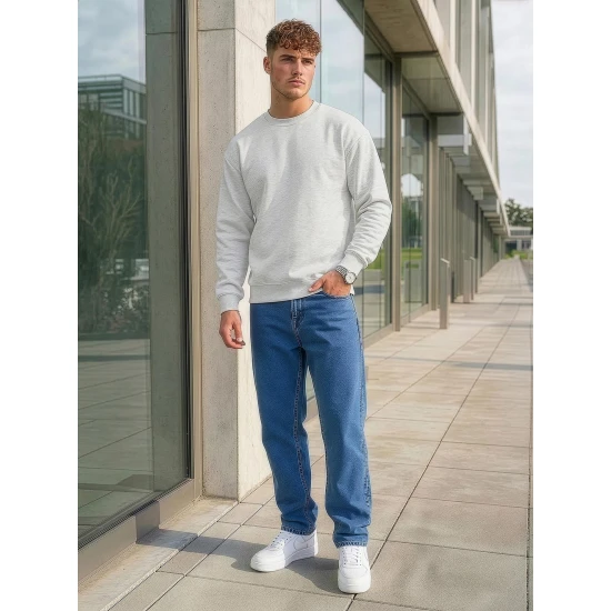 Vyriškas šviesiai pilkas džemperis be gobtuvo Steel Džemperiai be gobtuvo