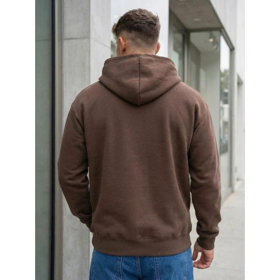 Vyriškas rudas džemperis Ostin Vyriški džemperiai su gobtuvu