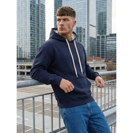 Vyriškas tamsiai mėlynas džemperis Ostin Vyriški džemperiai su gobtuvu