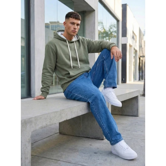 Vyriškas chaki džemperis Ostin Vyriški džemperiai su gobtuvu