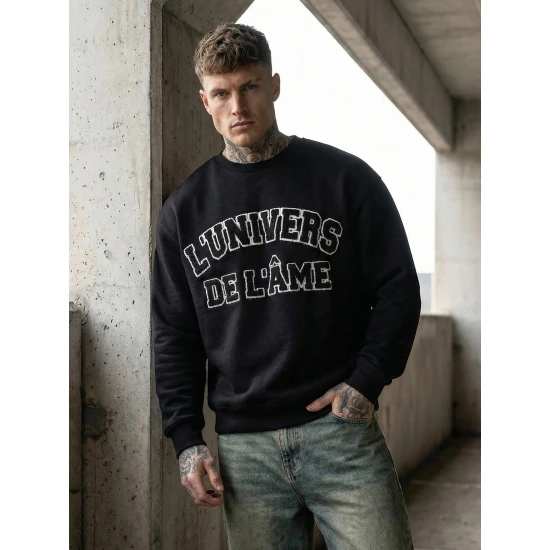 Vyriškas juodas džemperis L'Univers