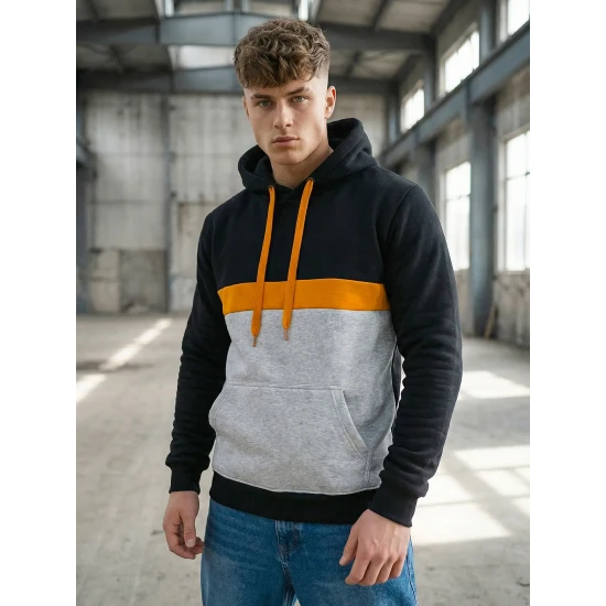 Vyriškas juodas džemperis Ovil Vyriški džemperiai su gobtuvu