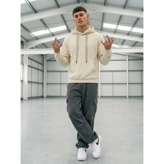 Vyriškas rusvas džemperis su gobtuvu Carla Džemperiai su gobtuvu