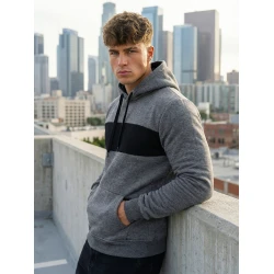 Tamsiai pilkas džemperis su gobtuvu City