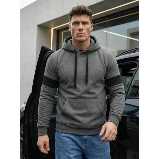 Vyriškas tamsiai pilkas džemperis Oven JS/8B1321/5