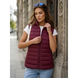 Naisten viininpunainen hupullinen liivi Senti