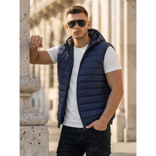 Vyriška tamsiai mėlyna liemenė Minel Liemenės