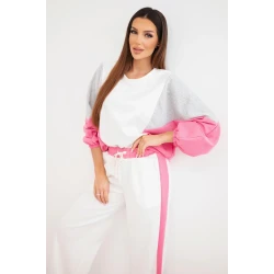 Moteriškas dviejų spalvų laisvalaikio komplektas su rožiniu intarpu Gabi