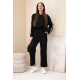 Moteriškas juodas komplektas su juostelėmis „Ambi“