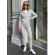 Pilkos spalvos moteriškas komplektas su gobtuvu „Kornel“