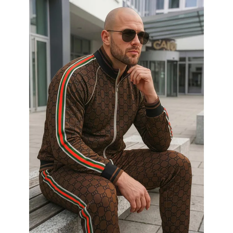 Men's brown suit without a hood by Gucci