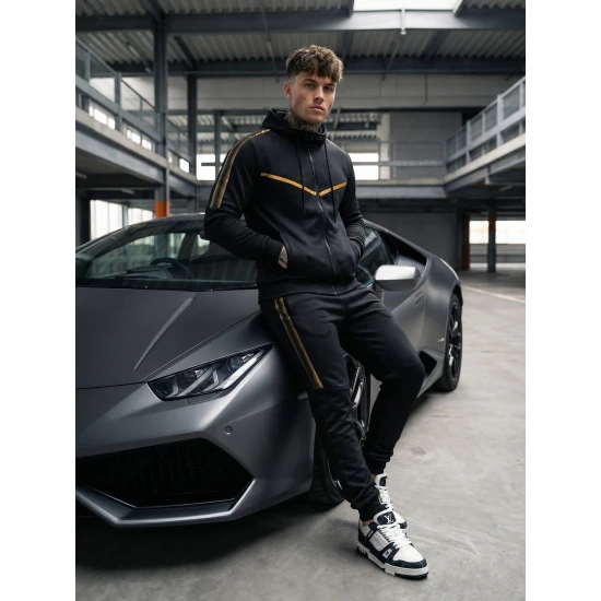 Juodos spalvos vyriškas sportinis komplektas Ronex Sportiniai kostiumai